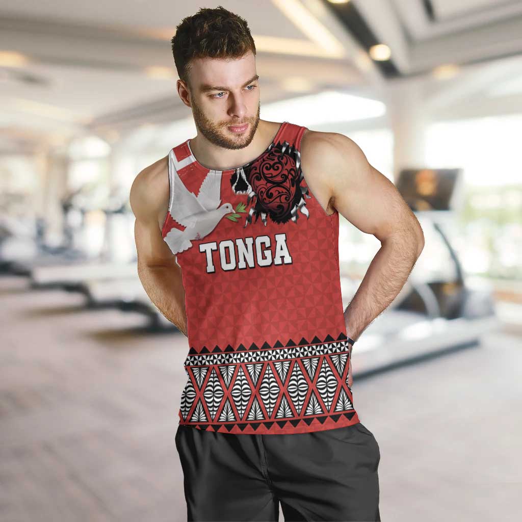 Tonga Heart Tribal Personalised Men Tank Top Polynesian Patterns