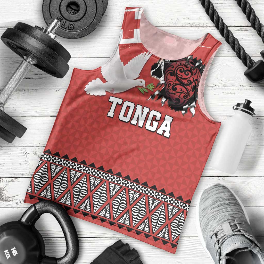 Tonga Heart Tribal Personalised Men Tank Top Polynesian Patterns