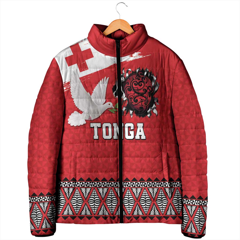 Tonga Heart Tribal Personalised Padded Jacket Polynesian Patterns