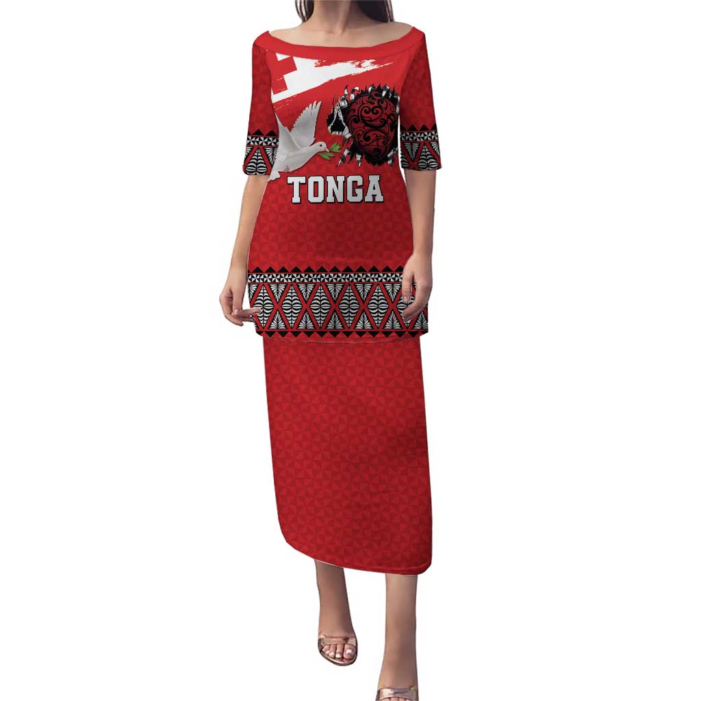 Tonga Heart Tribal Personalised Puletasi Polynesian Patterns