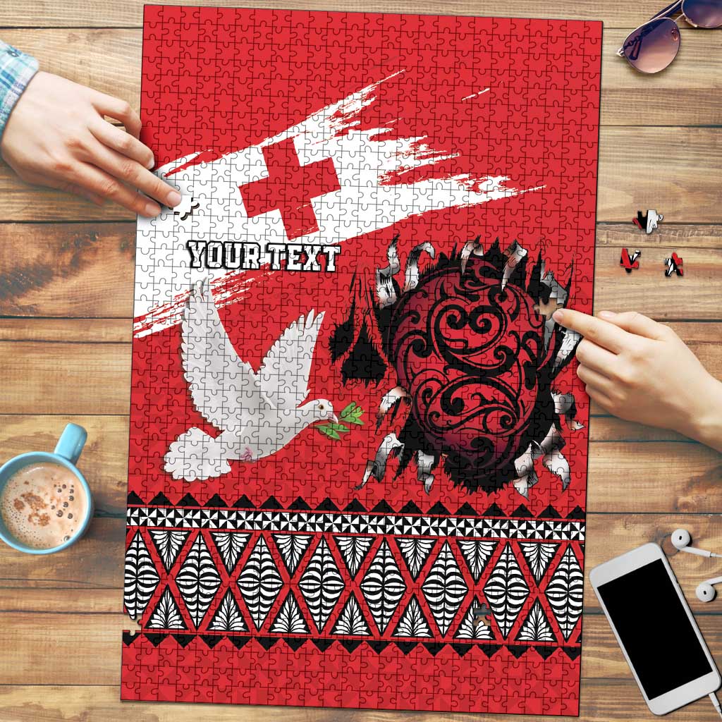 Tonga Heart Tribal Personalised Puzzle Polynesian Patterns