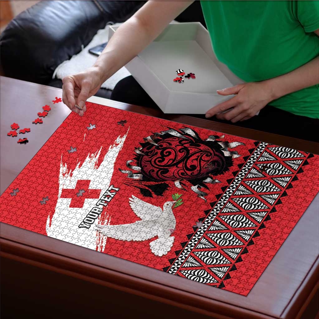 Tonga Heart Tribal Personalised Puzzle Polynesian Patterns