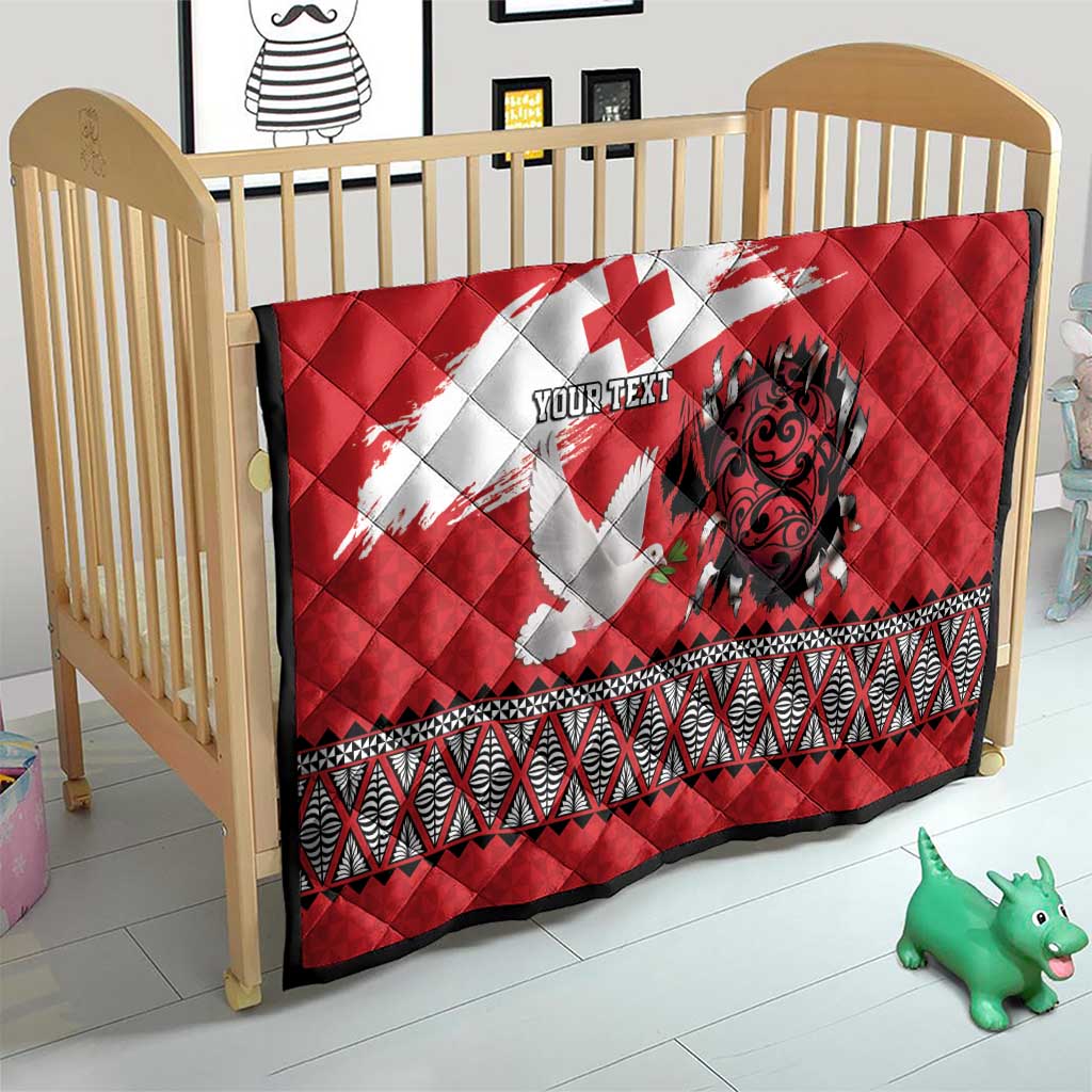Tonga Heart Tribal Personalised Quilt Polynesian Patterns