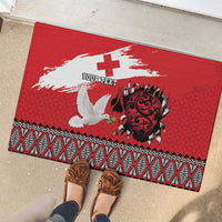 Tonga Heart Tribal Personalised Rubber Doormat Polynesian Patterns