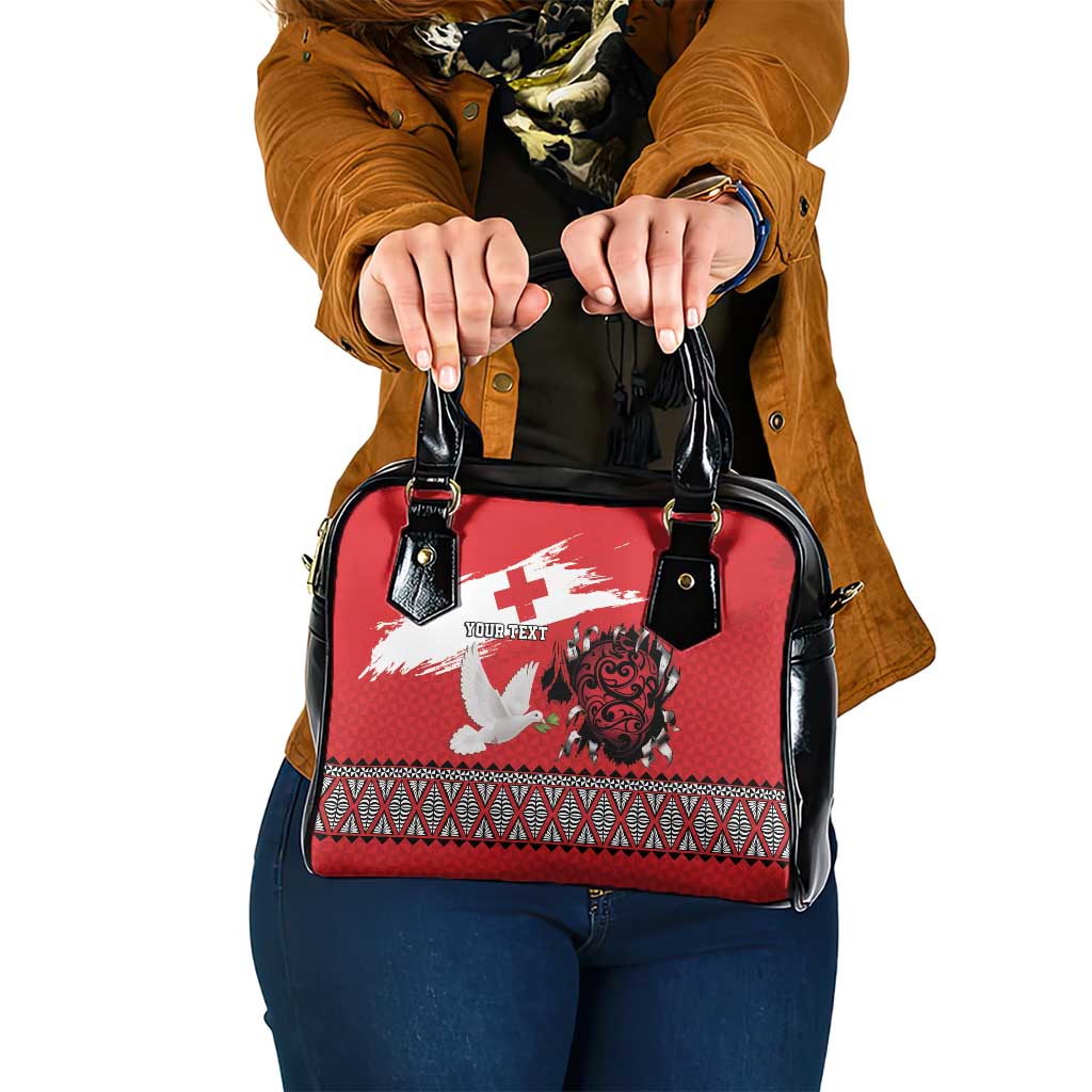 Tonga Heart Tribal Personalised Shoulder Handbag Polynesian Patterns