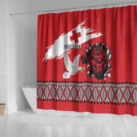 Tonga Heart Tribal Personalised Shower Curtain Polynesian Patterns
