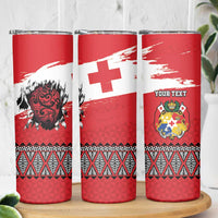 Tonga Heart Tribal Personalised Skinny Tumbler Polynesian Patterns