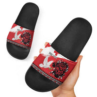 Tonga Heart Tribal Personalised Slide Sandals Polynesian Patterns