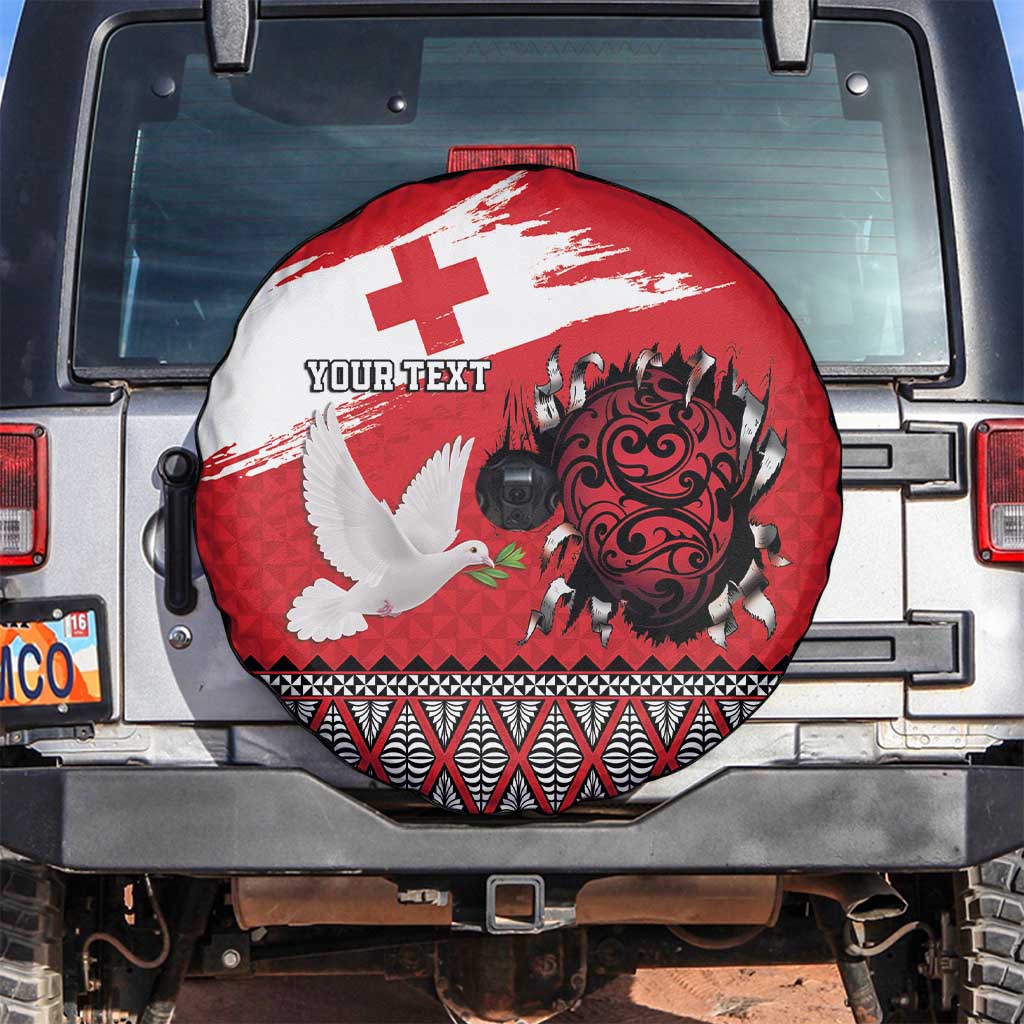Tonga Heart Tribal Personalised Spare Tire Cover Polynesian Patterns