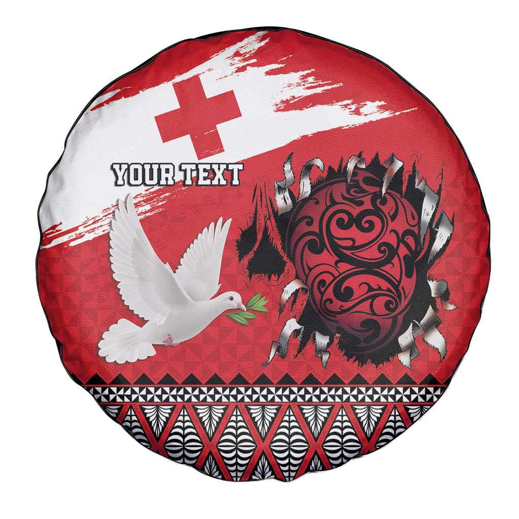 Tonga Heart Tribal Personalised Spare Tire Cover Polynesian Patterns