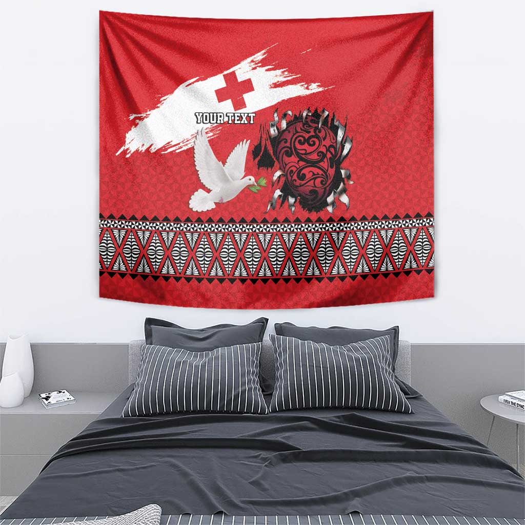 Tonga Heart Tribal Personalised Tapestry Polynesian Patterns