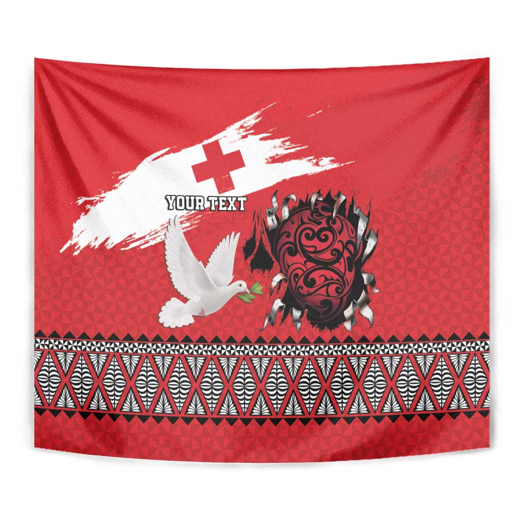 Tonga Heart Tribal Personalised Tapestry Polynesian Patterns
