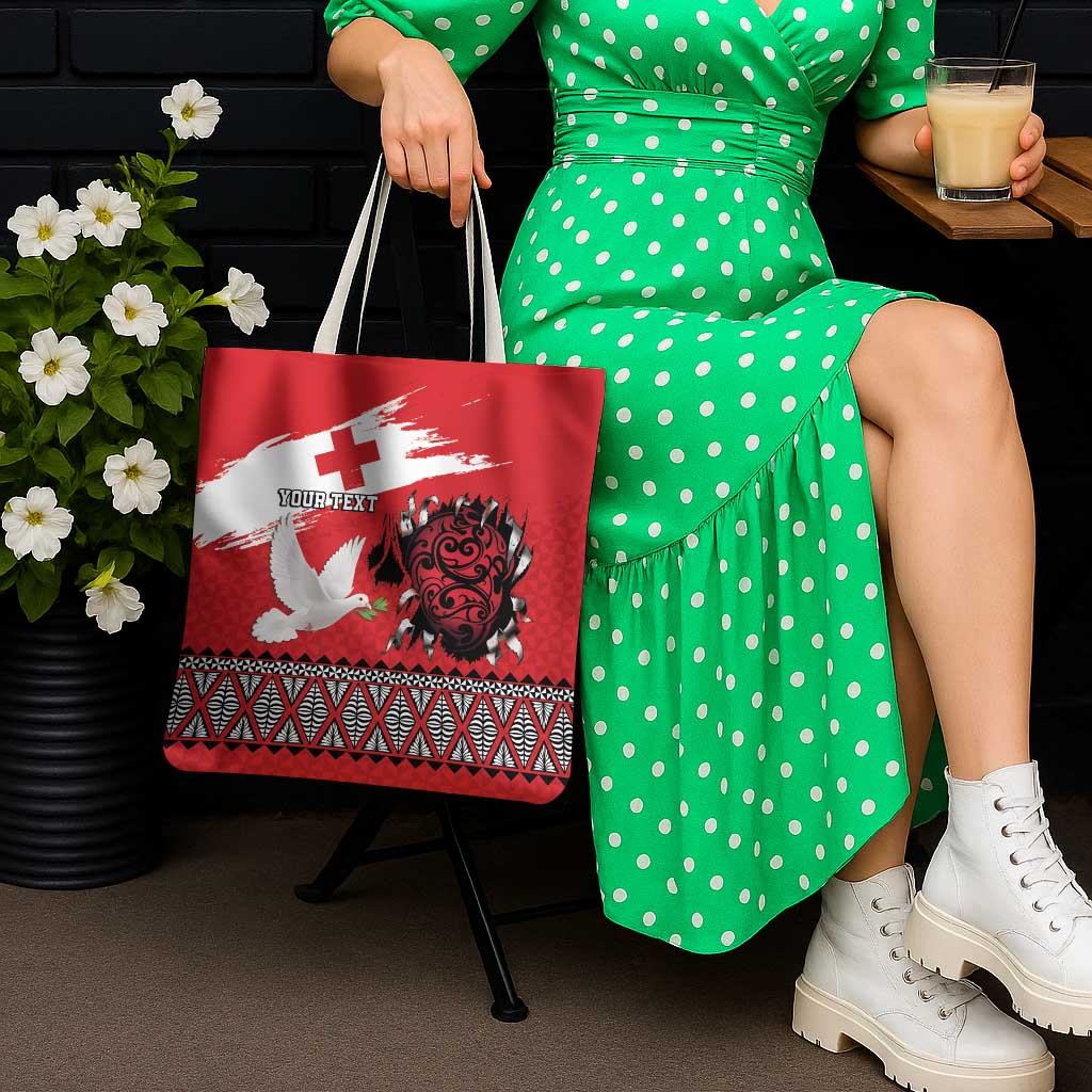 Tonga Heart Tribal Personalised Tote Bag Polynesian Patterns