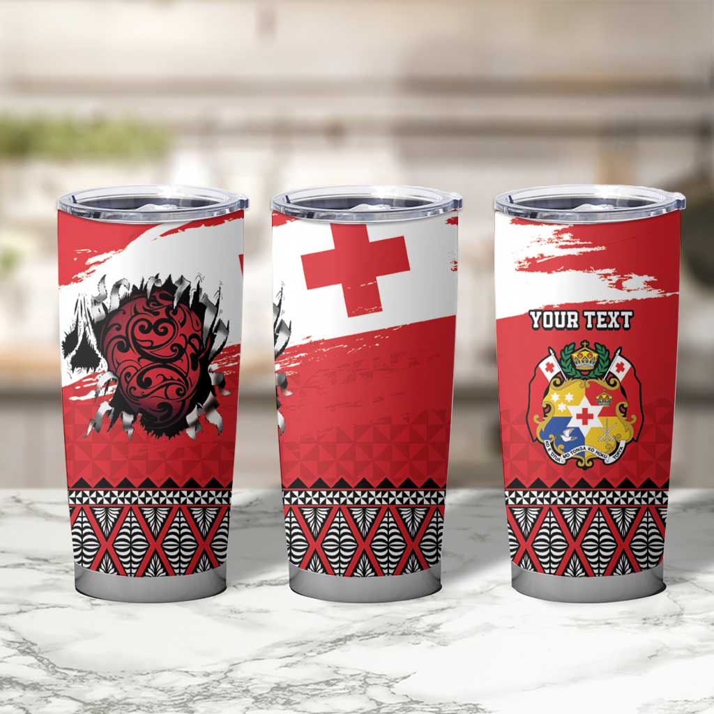 Tonga Heart Tribal Personalised Tumbler Cup Polynesian Patterns