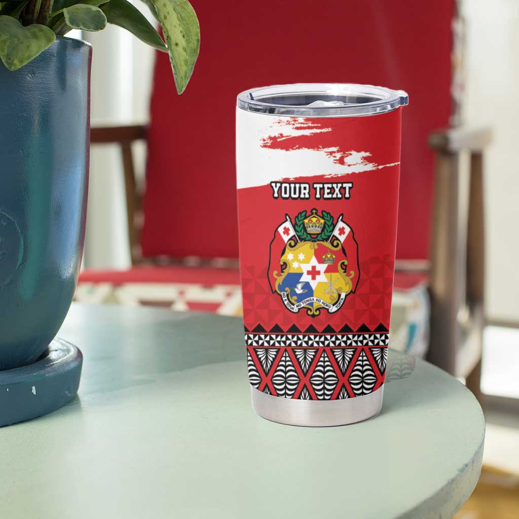 Tonga Heart Tribal Personalised Tumbler Cup Polynesian Patterns