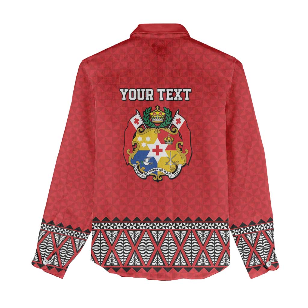 Tonga Heart Tribal Personalised Women Casual Shirt Polynesian Patterns