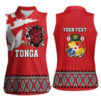 Tonga Heart Tribal Personalised Women Sleeveless Polo Shirt Polynesian Patterns LT9 - Polynesian Pride
