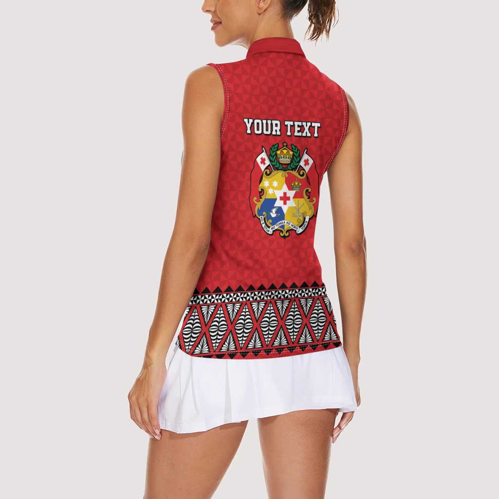 Tonga Heart Tribal Personalised Women Sleeveless Polo Shirt Polynesian Patterns LT9 - Polynesian Pride