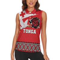 Tonga Heart Tribal Personalised Women Sleeveless Polo Shirt Polynesian Patterns LT9 - Polynesian Pride