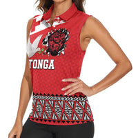 Tonga Heart Tribal Personalised Women Sleeveless Polo Shirt Polynesian Patterns LT9 - Polynesian Pride