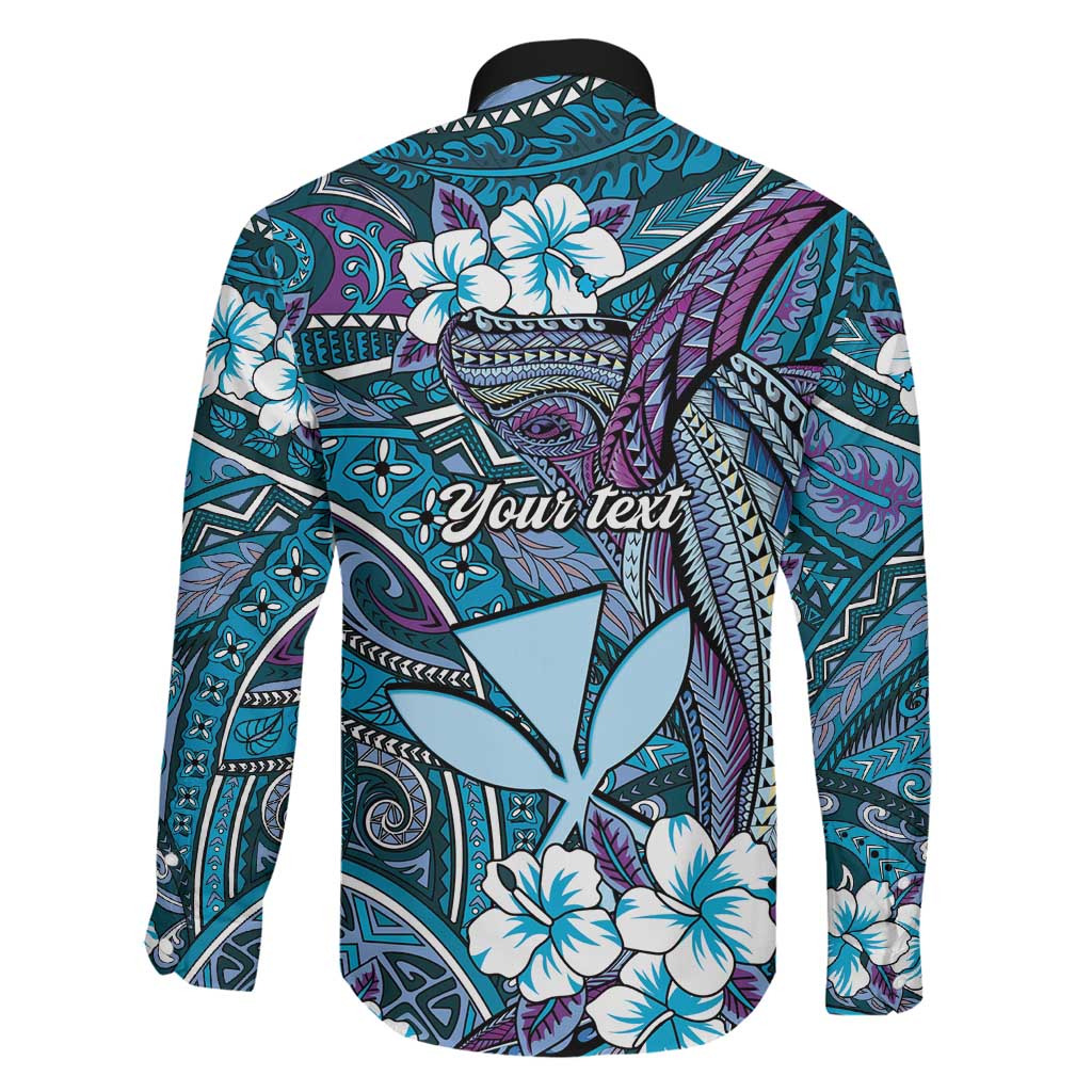 Personalised Hawaii Tribal Humpback Whale Family Matching Mermaid Dress and Hawaiian Shirt Polu Hibiscus Seamless Pattern