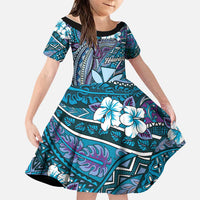 Personalised Hawaii Tribal Humpback Whale Family Matching Tank Maxi Dress and Hawaiian Shirt Polu Hibiscus Seamless Pattern