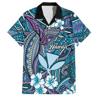 Personalised Hawaii Tribal Humpback Whale Family Matching Tank Maxi Dress and Hawaiian Shirt Polu Hibiscus Seamless Pattern