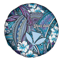 Personalised Hawaii Tribal Humpback Whale Spare Tire Cover Polu Hibiscus Seamless Pattern LT9 - Polynesian Pride