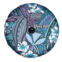 Personalised Hawaii Tribal Humpback Whale Spare Tire Cover Polu Hibiscus Seamless Pattern LT9 - Polynesian Pride