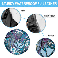 Personalised Hawaii Tribal Humpback Whale Spare Tire Cover Polu Hibiscus Seamless Pattern LT9 - Polynesian Pride