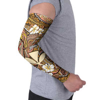 Personalised Hawaii Tribal Humpback Whale Arm Sleeves Melemele Hibiscus Seamless Pattern