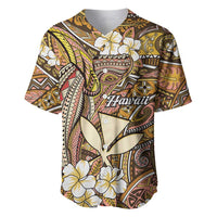 Personalised Hawaii Tribal Humpback Whale Baseball Jersey Melemele Hibiscus Seamless Pattern