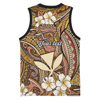 Personalised Hawaii Tribal Humpback Whale Basketball Jersey Melemele Hibiscus Seamless Pattern LT9 - Polynesian Pride