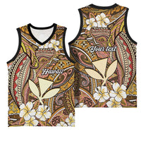 Personalised Hawaii Tribal Humpback Whale Basketball Jersey Melemele Hibiscus Seamless Pattern LT9 - Polynesian Pride
