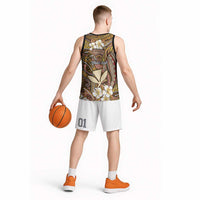 Personalised Hawaii Tribal Humpback Whale Basketball Jersey Melemele Hibiscus Seamless Pattern LT9 - Polynesian Pride