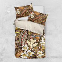 Personalised Hawaii Tribal Humpback Whale Bedding Set Melemele Hibiscus Seamless Pattern