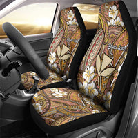 Personalised Hawaii Tribal Humpback Whale Car Seat Cover Melemele Hibiscus Seamless Pattern LT9 - Polynesian Pride