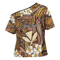 Personalised Hawaii Tribal Humpback Whale Cross Shoulder Shirt Melemele Hibiscus Seamless Pattern