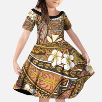 Personalised Hawaii Tribal Humpback Whale Family Matching Mermaid Dress and Hawaiian Shirt Melemele Hibiscus Seamless Pattern