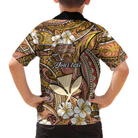 Personalised Hawaii Tribal Humpback Whale Family Matching Off Shoulder Maxi Dress and Hawaiian Shirt Melemele Hibiscus Seamless Pattern
