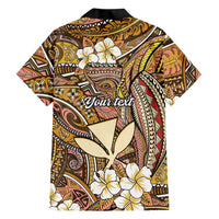 Personalised Hawaii Tribal Humpback Whale Family Matching Off Shoulder Maxi Dress and Hawaiian Shirt Melemele Hibiscus Seamless Pattern