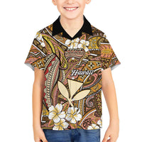 Personalised Hawaii Tribal Humpback Whale Family Matching Off Shoulder Maxi Dress and Hawaiian Shirt Melemele Hibiscus Seamless Pattern