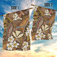 Personalised Hawaii Tribal Humpback Whale Garden Flag Melemele Hibiscus Seamless Pattern