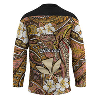 Personalised Hawaii Tribal Humpback Whale Hockey Jersey Melemele Hibiscus Seamless Pattern LT9 - Polynesian Pride