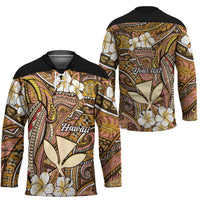Personalised Hawaii Tribal Humpback Whale Hockey Jersey Melemele Hibiscus Seamless Pattern LT9 - Polynesian Pride