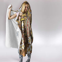 Personalised Hawaii Tribal Humpback Whale Hooded Blanket Melemele Hibiscus Seamless Pattern