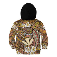 Personalised Hawaii Tribal Humpback Whale Kid Hoodie Melemele Hibiscus Seamless Pattern LT9 - Polynesian Pride
