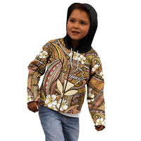 Personalised Hawaii Tribal Humpback Whale Kid Hoodie Melemele Hibiscus Seamless Pattern LT9 - Polynesian Pride