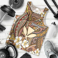 Personalised Hawaii Tribal Humpback Whale Men Tank Top Melemele Hibiscus Seamless Pattern LT9 - Polynesian Pride