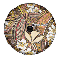 Personalised Hawaii Tribal Humpback Whale Spare Tire Cover Melemele Hibiscus Seamless Pattern